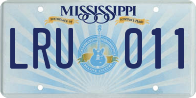 MS license plate LRU011