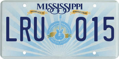 MS license plate LRU015