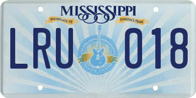MS license plate LRU018