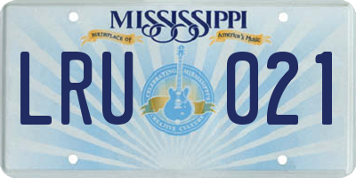 MS license plate LRU021