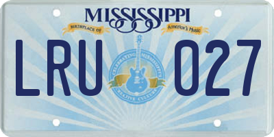 MS license plate LRU027