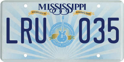 MS license plate LRU035
