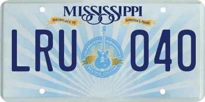 MS license plate LRU040