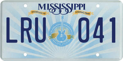 MS license plate LRU041