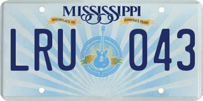 MS license plate LRU043