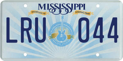 MS license plate LRU044