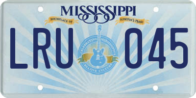 MS license plate LRU045