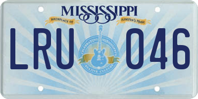 MS license plate LRU046