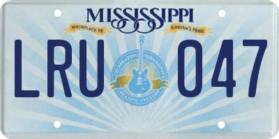 MS license plate LRU047