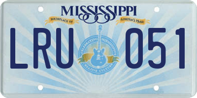 MS license plate LRU051