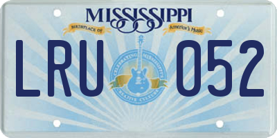MS license plate LRU052