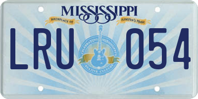 MS license plate LRU054