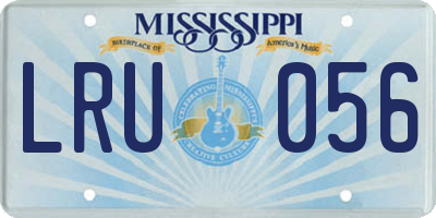 MS license plate LRU056