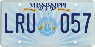 MS license plate LRU057