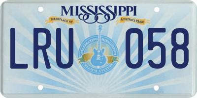 MS license plate LRU058