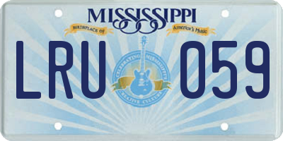 MS license plate LRU059