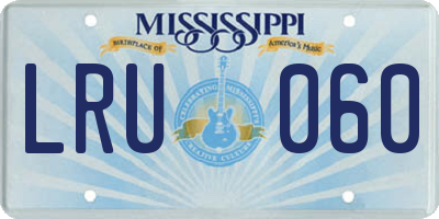 MS license plate LRU060