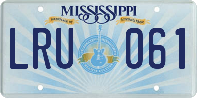 MS license plate LRU061