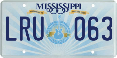 MS license plate LRU063