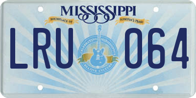 MS license plate LRU064