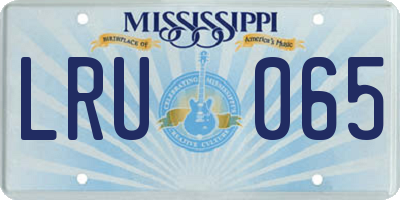 MS license plate LRU065