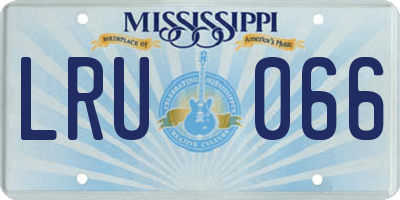 MS license plate LRU066