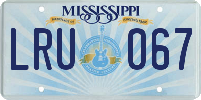 MS license plate LRU067