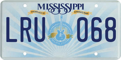 MS license plate LRU068