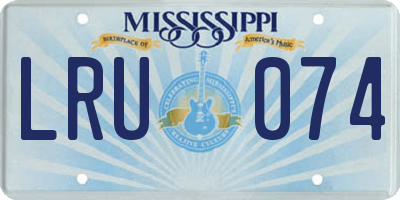 MS license plate LRU074