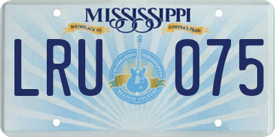 MS license plate LRU075