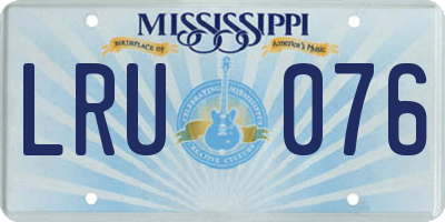 MS license plate LRU076