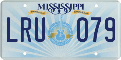 MS license plate LRU079