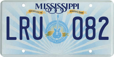 MS license plate LRU082