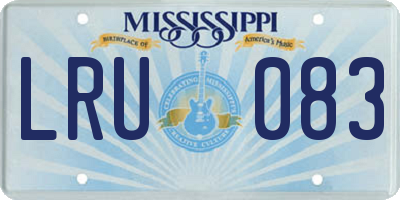 MS license plate LRU083