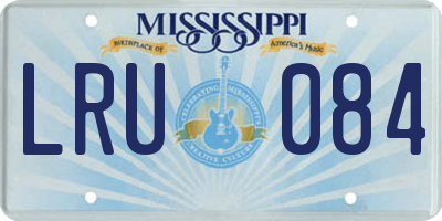MS license plate LRU084