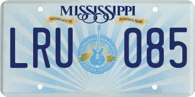 MS license plate LRU085