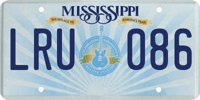 MS license plate LRU086