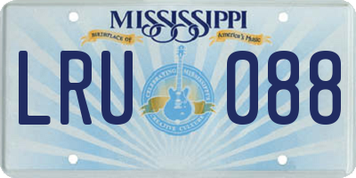 MS license plate LRU088