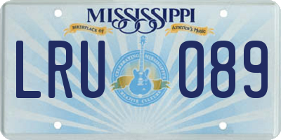 MS license plate LRU089