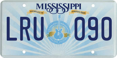 MS license plate LRU090