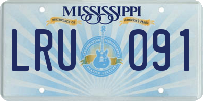 MS license plate LRU091