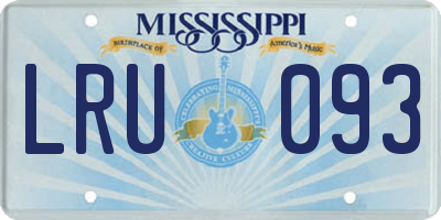 MS license plate LRU093