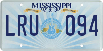 MS license plate LRU094