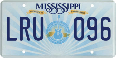MS license plate LRU096