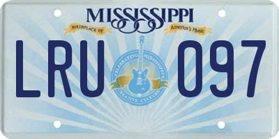 MS license plate LRU097
