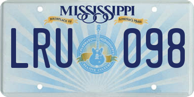 MS license plate LRU098