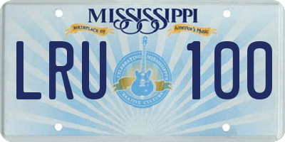 MS license plate LRU100