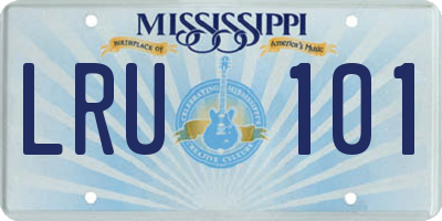 MS license plate LRU101