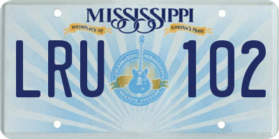 MS license plate LRU102