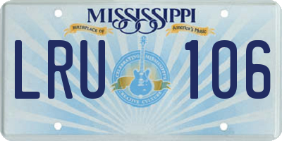 MS license plate LRU106
